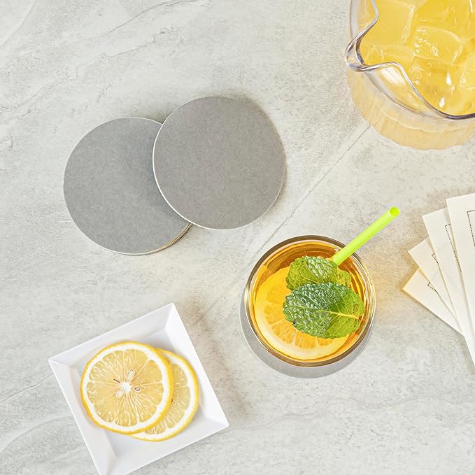 Restaurantware Paper Coasters 1000 Pack of 3.5 Inch Disposable Beverage Coasters Absorbent for Hot and Cold Drinks Gray Coffee Cup Essentials for Table Decor, Kitchen, Home Patio or Living Room