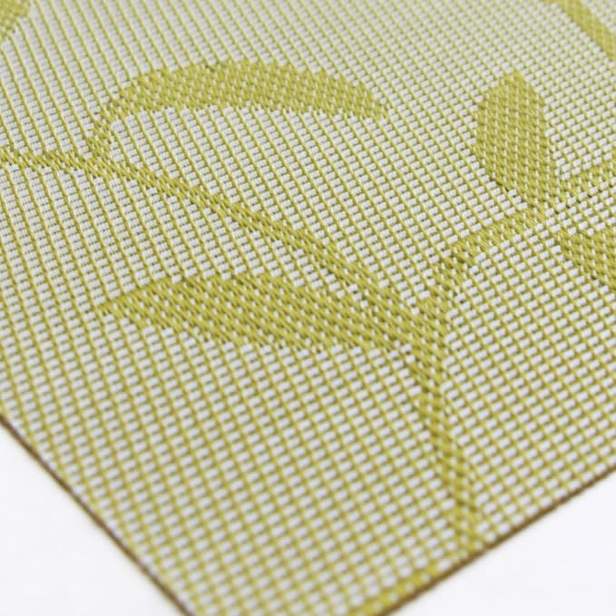 Leaf Placemats Set of 6 Non-Slip Heat-Resistant Vinyl Washable Place Mats for Kitchen Table Indoor Outdoor Durable (18"x12", Green)