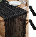 Asee'm 2pcs Black Cheesecloth Table Runner Summer 10FT Boho Gauze Rustic | by Aseem