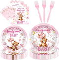 96 Pcs We Can Bearly Wait Baby Shower Decorations, Bear Tableware Set | by EoBeCy