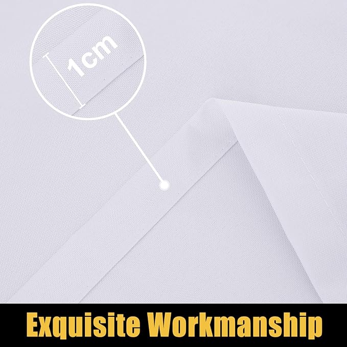 Smiry Rectangle Picnic Table Cloth, Waterproof Elastic Fitted Tablecloths for 6 Foot Tables, Washable Polyester Table Cover for Camping, Indoor and Outdoor (White, 30"x72")