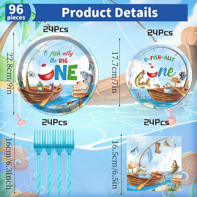 Rakuto Ofishally One Birthday Party Decorations, Serve 24 - Image 2