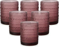 ZMOWIPDL Drinking Glasses Set of 6, 12oz Purple Hobnail Glass Cups | Vintage by ZMOWIPDL