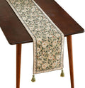 Designer Vintage Linen Long Table Runner, Floral Pattern, Dining Table by Isaennehomedecoration