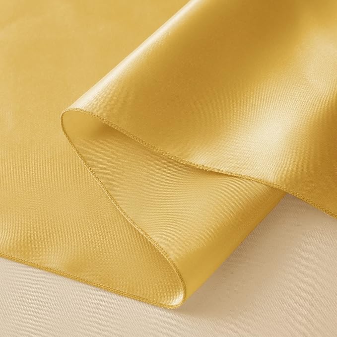 Horbaunal 2 Pack Yellow Gold Satin Table Runner 12 x 108 Inch | Smooth Table - Image 7