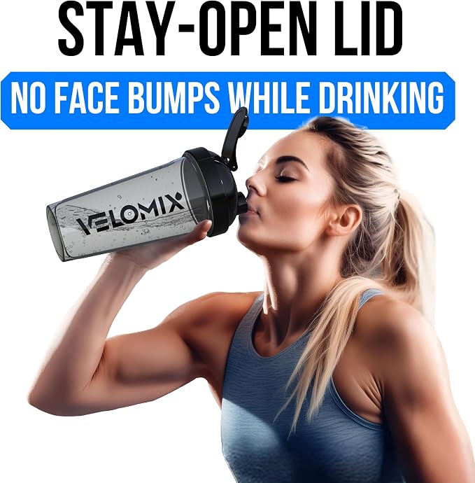 VELOMIX 2 Pack 28oz Protein Shaker Bottle - Image 7
