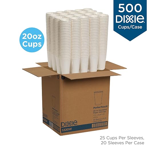 Dixie PerfecTouch 20 oz Paper Coffee Cups By GP PRO - Image 2