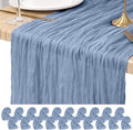 Pesonlook Cheesecloth Table Runner Dusty Blue, 20 Pack 17.7x108 inch, Long | by Pesonlook