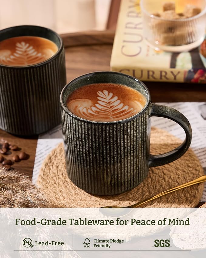 famiware Coffee Mug Set for 6, Star 16 oz Catering Mugs Cup Set - Image 2