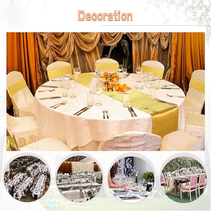 White Table Runners, 12x108 Inches, 12 Pack | Satin, Silk and Smooth Fabric - Image 7