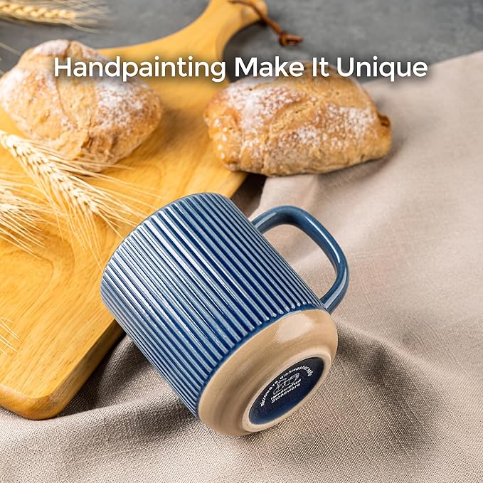 GBhome Coffee Mugs Set of 6, 16 oz Blue Coffee Cups - Image 2