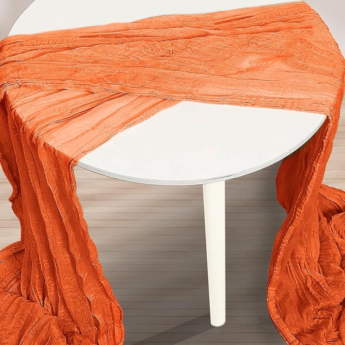 10 Pack Orange Cheesecloth Table Runner 35x120 Inch 10Ft Rustic Gauze Cheese - Image 2