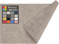 Homaxy Faux Leather Heat Resistant Placemats for Dining Table Set of 6, Waterproof Wipeable Washable PU Table Mats, Easy to Clean Anti-Slip Place Mats, 11.8" x 17", Light Brown