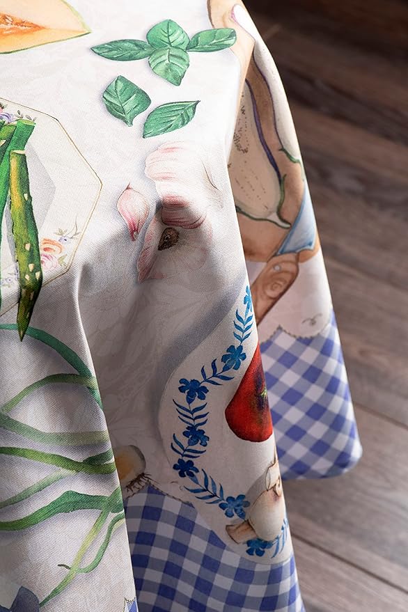 Maison d' Hermine Table Cloth Round Table 100% Cotton 69 Round Inches Tablecloth Reusable Decorative for Dining Room Farmhouse Home Valentines Day Decorations Spring Summer - Gourmand