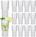 Wiwiqing 20oz Vintage Plastic Ribbed Tumblers Set of 12, Baby Shower, Birthday by Wiwiqing