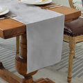 BALCONY & FALCON Table Runner Velvet Silver Gray 14"x95" | Elegant, Fall Decor by BALCONYFALCON
