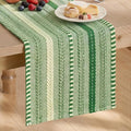 Artoid Mode Emerald Farmhouse Stripe Braided Table Runner 12x72 Inch | Holiday by ArtoidMode
