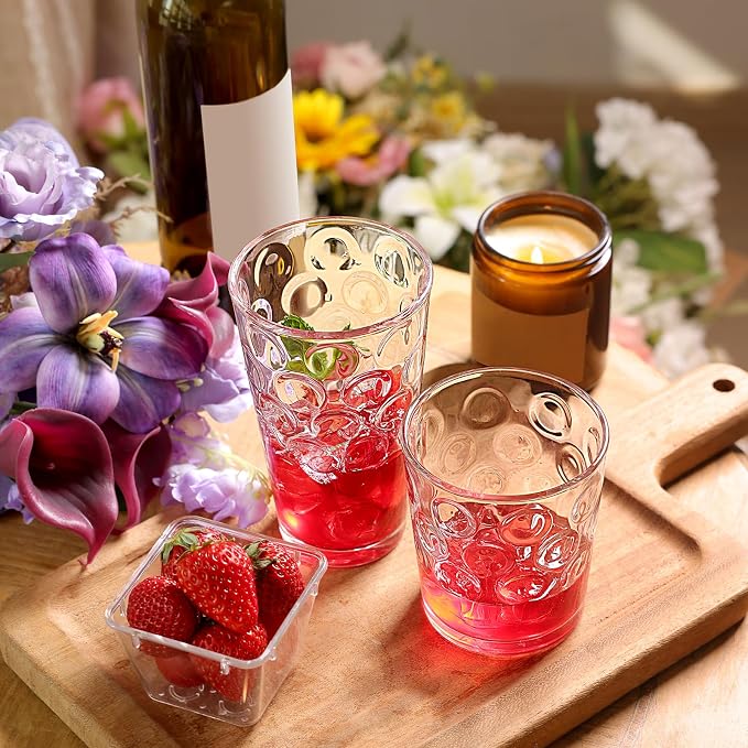 Moretoes Circle Drinking Glasses Set of 12, 16 Oz Highball Tumblers &12 Oz Rock - Image 6