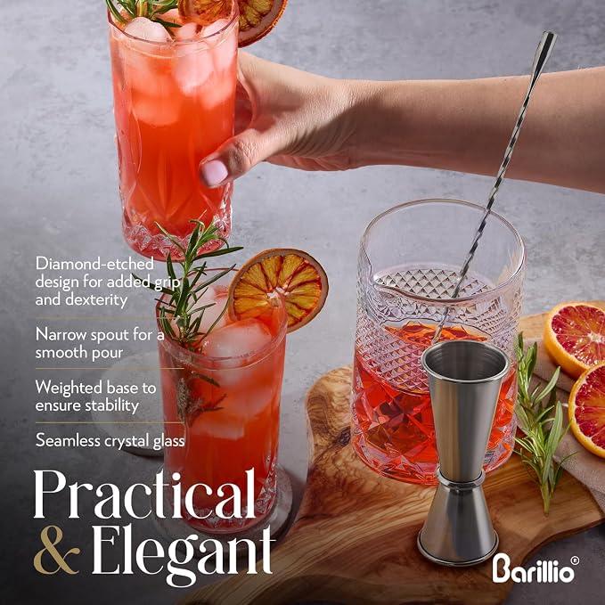barillio 24 Oz Crystal Cocktail Mixing Glass | Seamless Lead-Free Crystal - Image 3