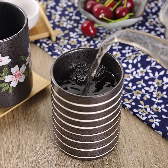 WHJY 10oz Transitional Chinese/Japanese style Handle-less Ceramic Tea cups - Image 3