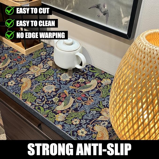 Bird Floral Shelf Liner for Cabinet Non Adhesive 15.7IN x 10FT | Shelf Liner - Image 2