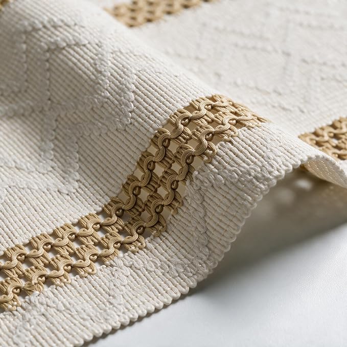 Artoid Mode Burlap Brown Stripe Woven Rustic Table Runner 12x120 Inch | Holiday - Image 6