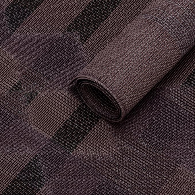 Winknowl Placemats Set of 6, Heat Resistant Stain Resistant Woven Vinyl Insulation Place mats, Durable Washable Elegant Table Mats for Kitchen Dining Table Decor (Geometric Purple)