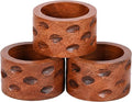 Handcrafted Wooden Napkin Rings Set of 12, Hardwood Dinner Napkin Holders by CLEENTABLE