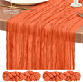 Showgeous 2 Pack Orange Cheesecloth Table Runners Boho Wedding Decor | Rustic by Showgeous