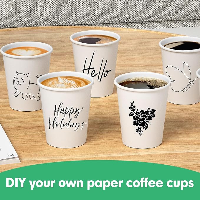 RAZCC 12 oz Paper Cups, 300 Pack 12oz Disposable Paper Coffee Cups, Coffee Cups - Image 5