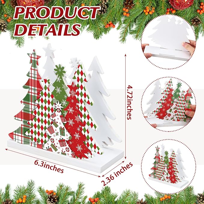 Buffalo Check Christmas Tree Napkin Holder - Image 2