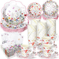 Pickmesh 252 Pcs Floral Tea Party Supplies by Pickmesh