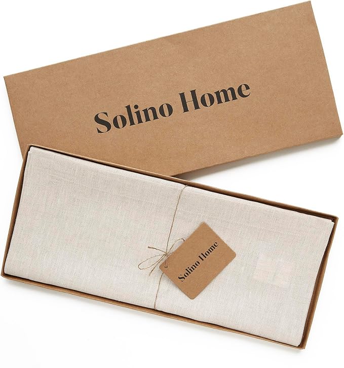 Solino Home 100% Pure Linen Table Runner Natural Long, Athena 14 x 144 in | - Image 5
