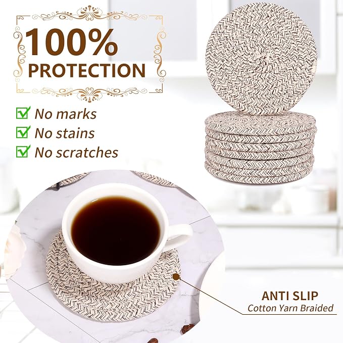 8 Pack Drink Coasters with Holder, Absorbent Coasters - Image 5