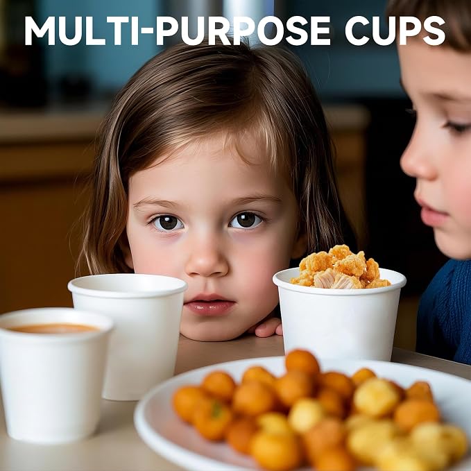METAPRINT 300 Count 3 oz Disposable Mouthwash Cups, Small Paper Cups, Bathroom - Image 3
