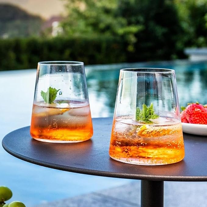 Stölzle Lausitz Red Wine Tumblers Power Set of 6, 17 1/2 oz – Modern Stemless Wine Glasses for Maximum Aroma – Flat Red Wine Glasses in Crystal Glass – Dishwasher & Break-Resistant, Made in Germany