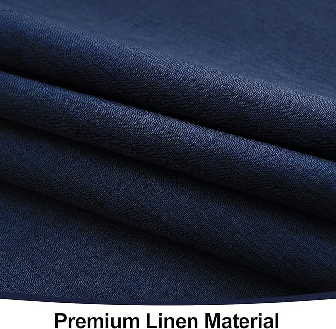 Smiry Rectangle Table Cloth Linen Textured, Waterproof Spillproof Anti-Wrinkle Burlap Tablecloth, Washable Decorative Fabric Table Cover for Dining, Party, Banquet, 54 x 78 Inch, Navy
