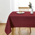 JIUZHEN Square Table Cloth Faux Linen Farmhouse Tablecloth Wrinkle Stain Resistant Tablecloth Table Cover for Kitchen Dining, Holiday Party Dinner, 60 x 60 Inch, Red