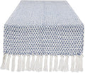DII Woven Basics Collection 100% Cotton Knit Table Runner, Stonewash Blue by DII