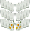 24 PCS Plastic Ribbed Drinking Glasses Green 10oz Vintage Ripple Stemless Wine by SHIQIKEJIPTY