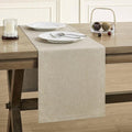 Basic Linen Style Table Runner, 14x108 Inch Natural | Mitered Corner Design by ZEEMARTONLINE