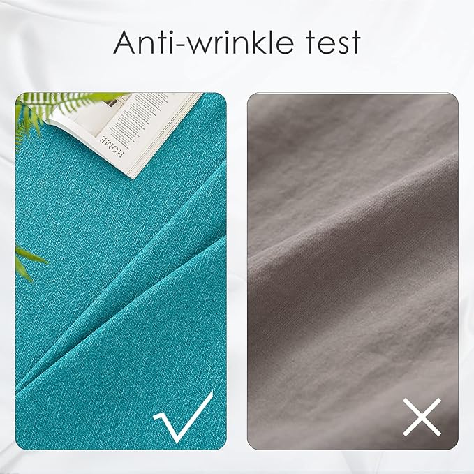 BALCONY & FALCON Rectangle Tablecloth Washable Wrinkle Resistant and Water Proof Table Cloth Decorative Linen Fabric Tablecloths for Dining Parties Kitchen Wedding and Outdoor Use (Lake Blue, 57x118)