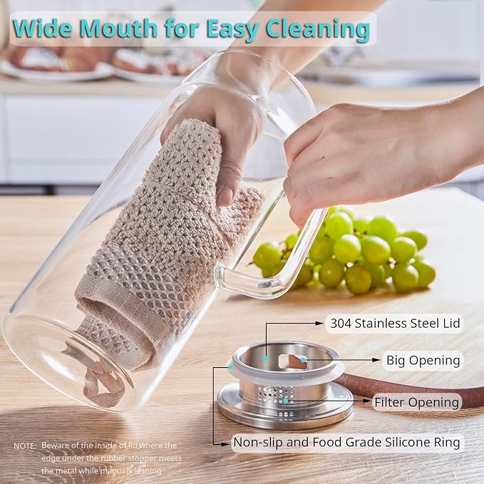 2 Liter 68 oz Glass Pitcher - Image 4