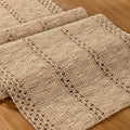 Burlap Boho Table Runner Farmhouse Jute Bamboo Table Runner 12x72 Inch | Small by MLMC