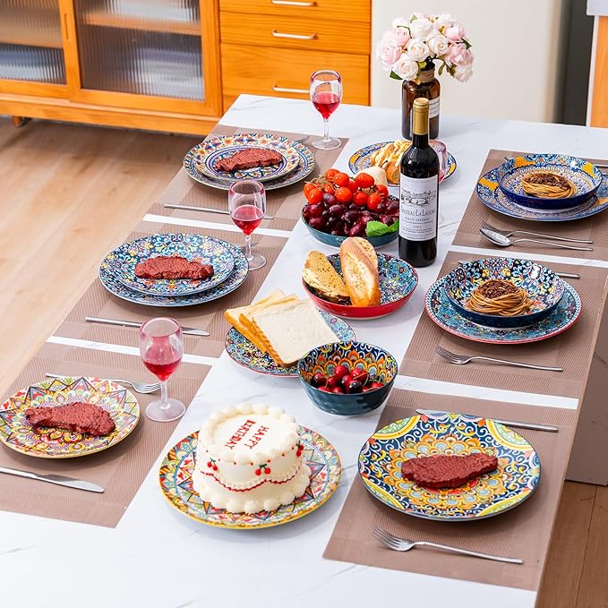 Dinnerware Set, Service for 4, Plates and Bowls Set, Ceramic Dishes Set for 4 - Image 9