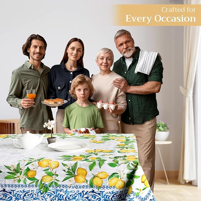 Maison d' Hermine Table Cloth Rectangle Table 100% Cotton 60 x 90 Inches Tablecloth Reusable Decorative for Dining Room Farmhouse Home Valentines Day Decorations Spring Summer - Cedrat
