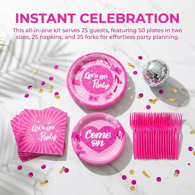 100 Pcs Disposable Let's Go Party Tableware Set - Image 5