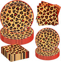 180pcs Red Cheetah Print Plates and Napkins Party Supplies, Serves 60 | by Osonm