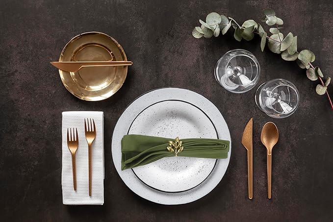 ACCENTHOME Accent Home 100% Cotton Napkins, Delicate Cloth Napkins for Dinners, Parties and Weddings，18 x 18 Inch Set of 12 - Olive Green
