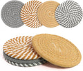Coasters Set of 4 for Drinks, Cotton Woven 4 Colors Absorbent Boho Coasters for by krastmon